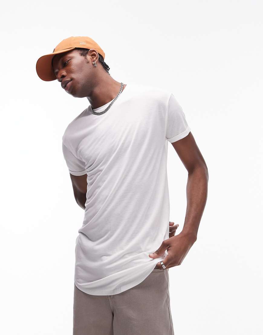 Topman longline T-shirts in white