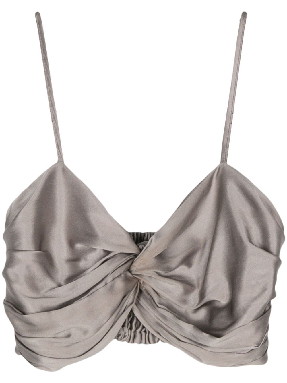 Martina silk cropped top - Grey