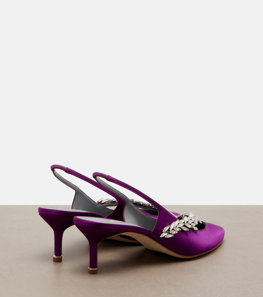 X Manolo Blahnik satin slingback pumps