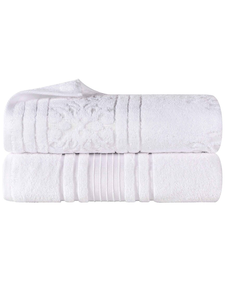 Superior Set of 2 Sadie Zero Twist Cotton Jacquard Floral Absorbent Bath  Sheets