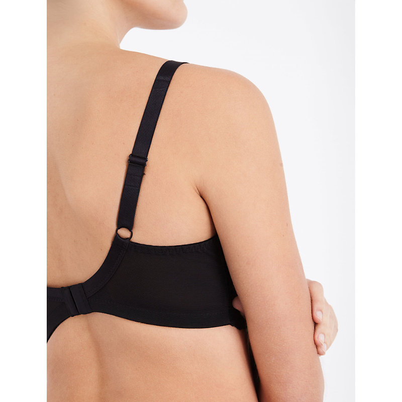 Womens Black Andorra Stretch-lace Full-cup bra