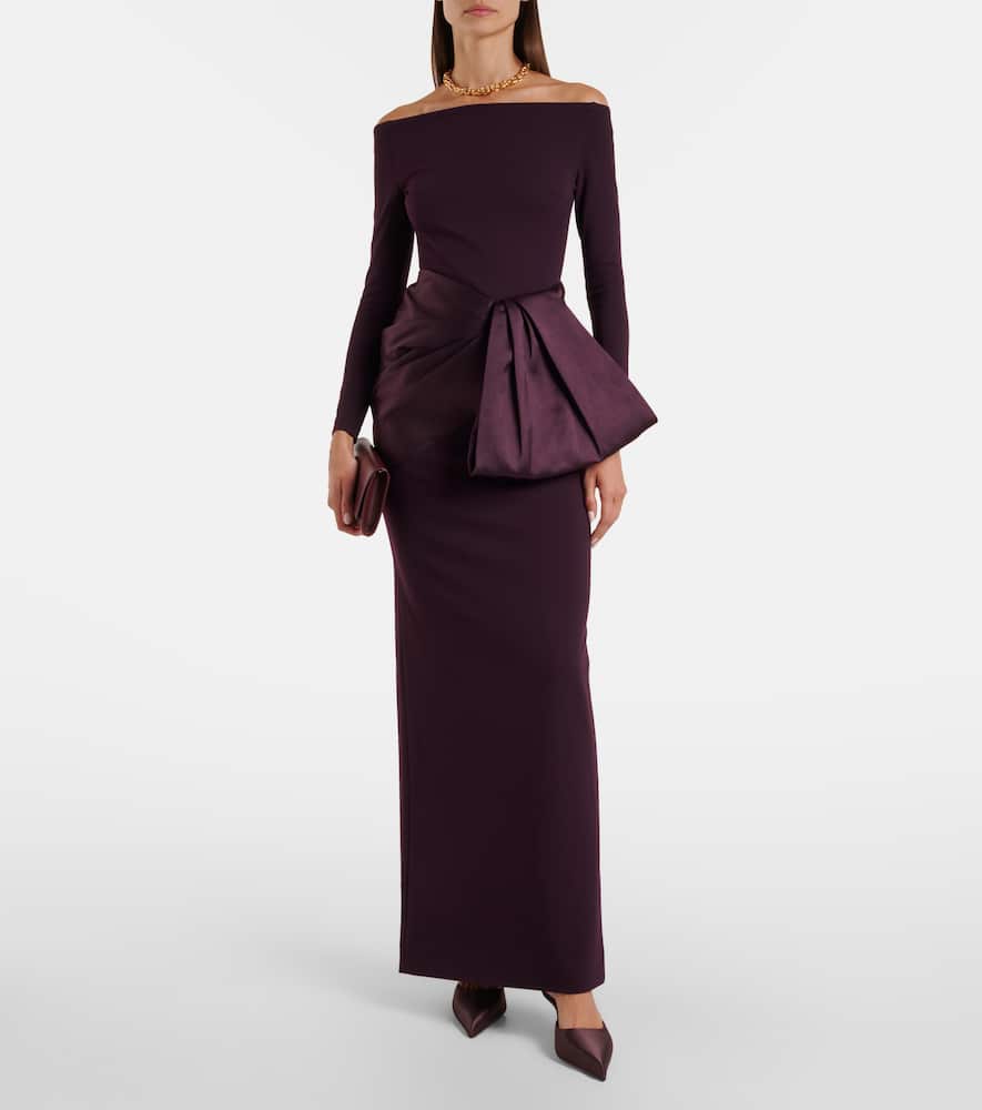 Kori bow-detail off-shoulder gown