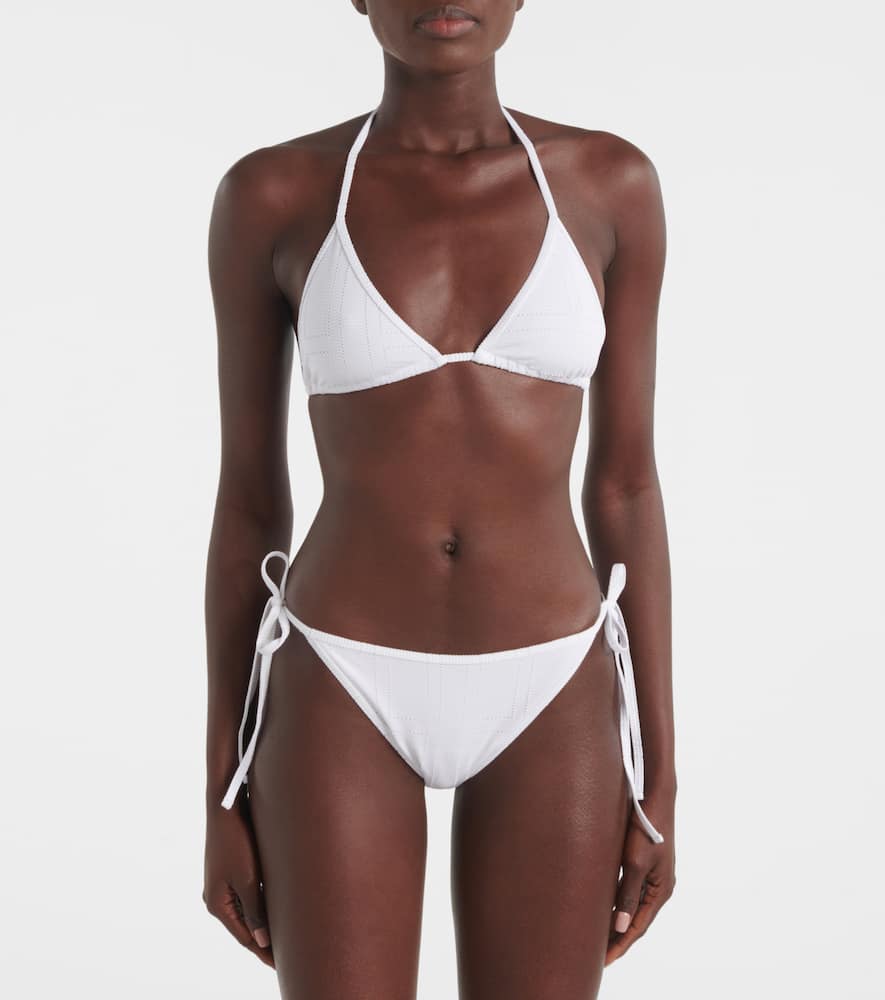Monogram pointelle bikini top