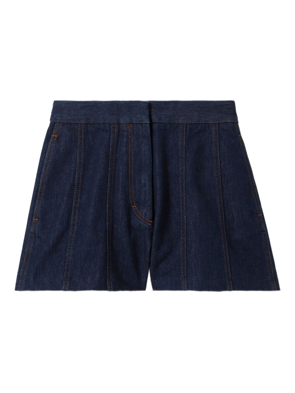 Denim panelled shorts - Brown