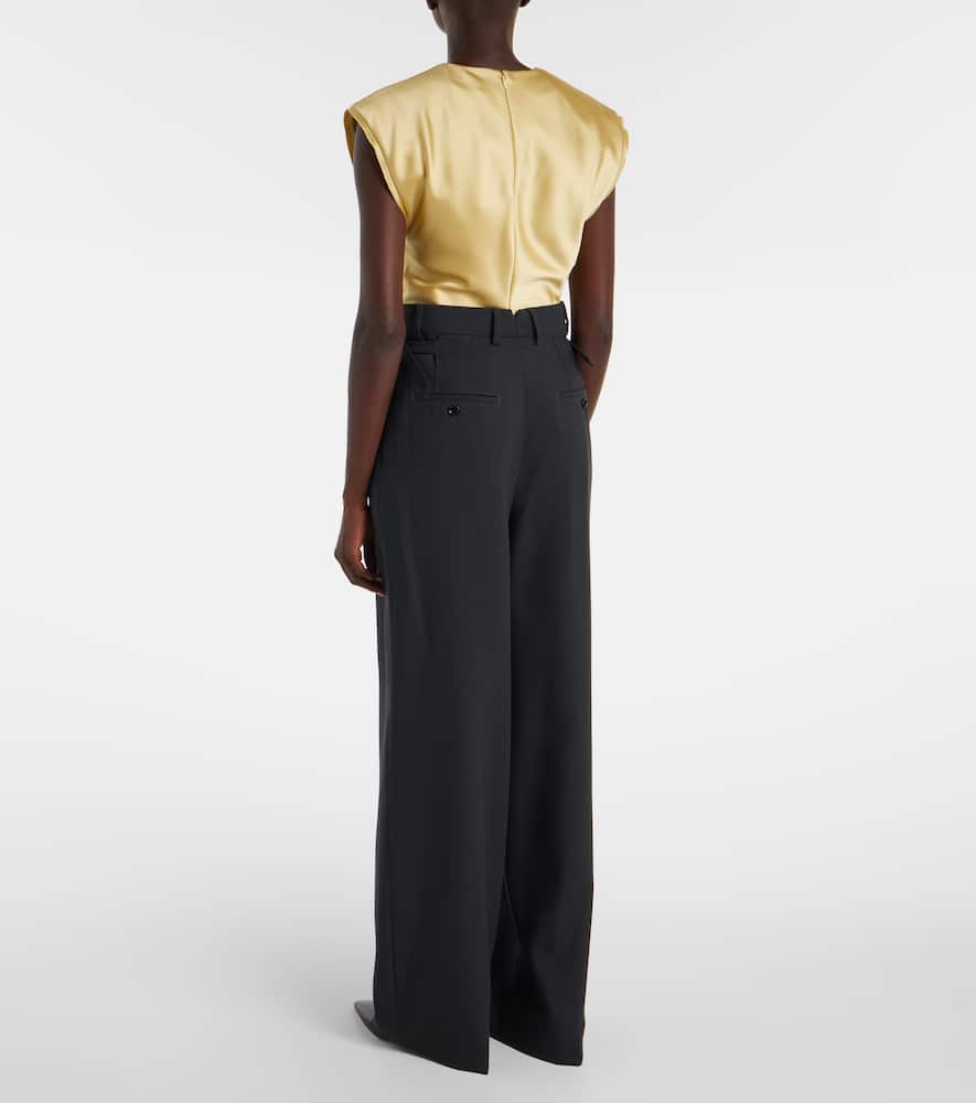 High-rise virgin wool twill pants