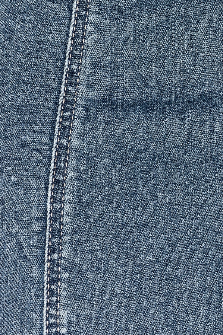 Denim Plunge Halter Dress - Blue - Women Clothing