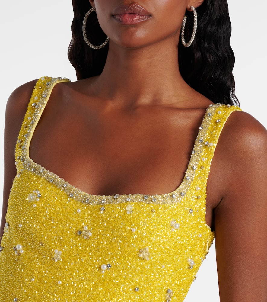 Crystal embellished minidress