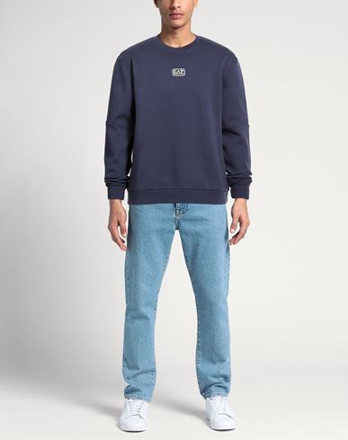 Man Sweatshirt Navy Size 3XL Cotton, Polyester, Elastane