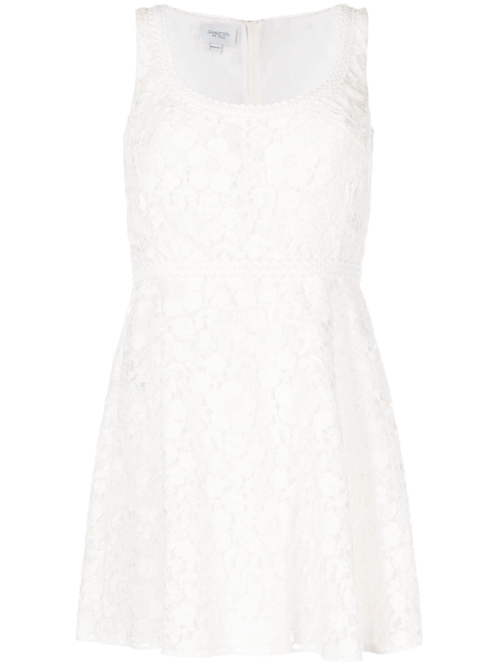 Sleeveless lace mini dress - White