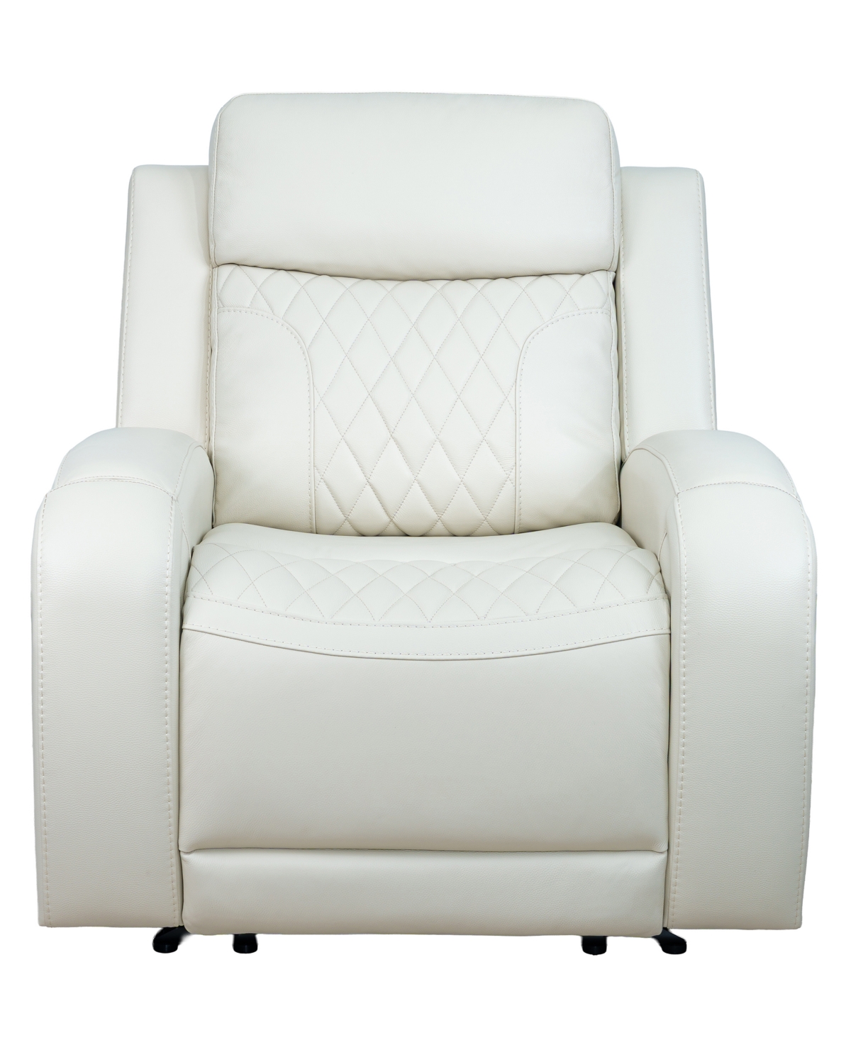 "Niccy Leather 41.75"" Power Motion Lay Flat Recliner - Beige"
