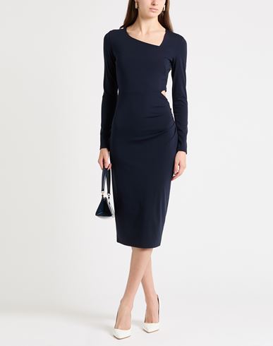 Woman Midi dress Midnight blue Size 4 Viscose, Polyamide, Elastane