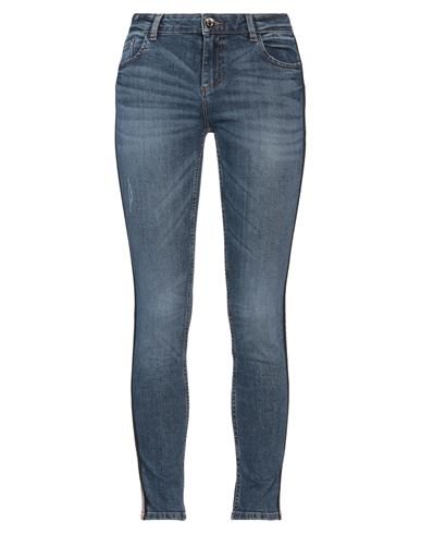 Woman Jeans Blue Size 24 Cotton, Elastane