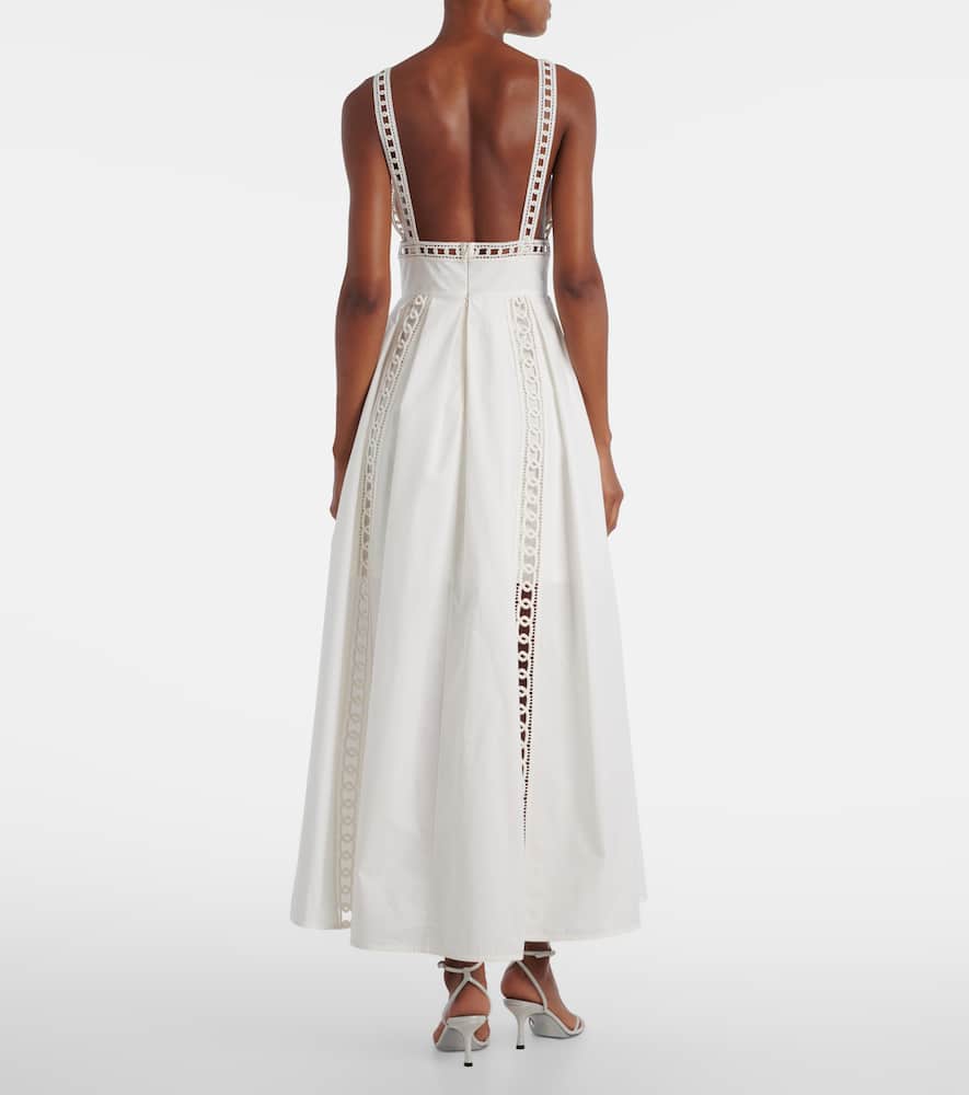 Embroidered cotton-blend midi dress