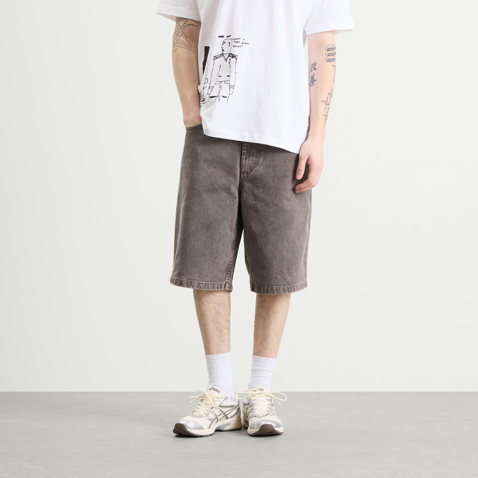 Men's Big Boy Denim Shorts in Washed Grey