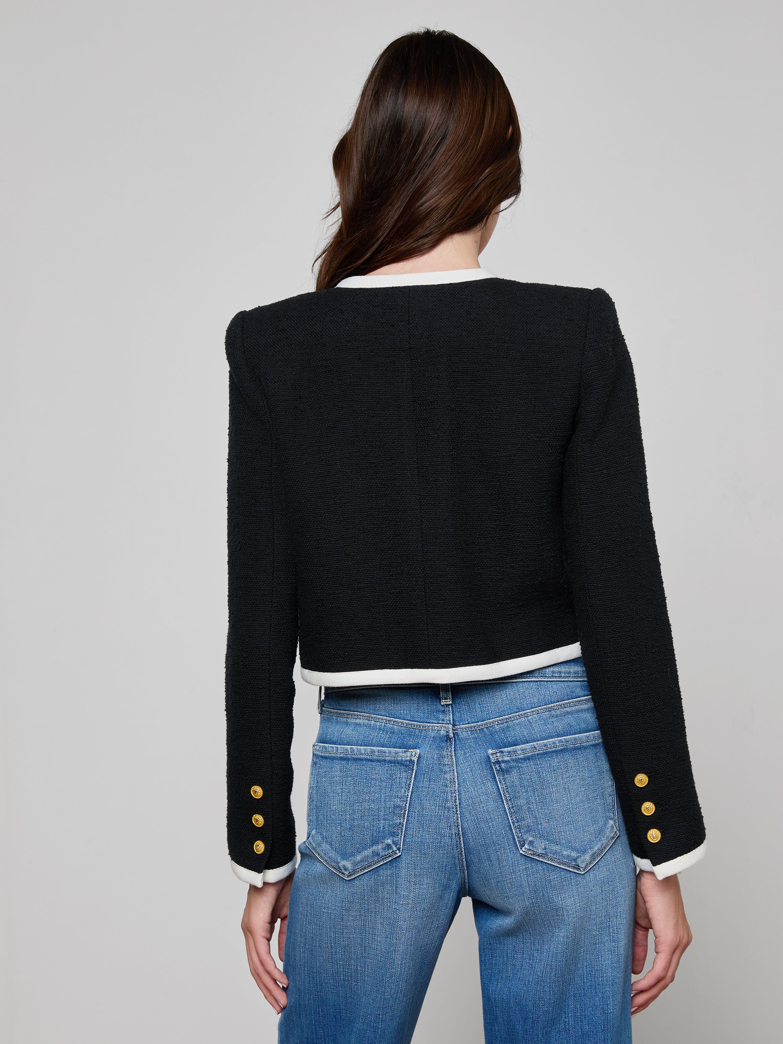Mazikeen Tweed Jacket In Black/white
