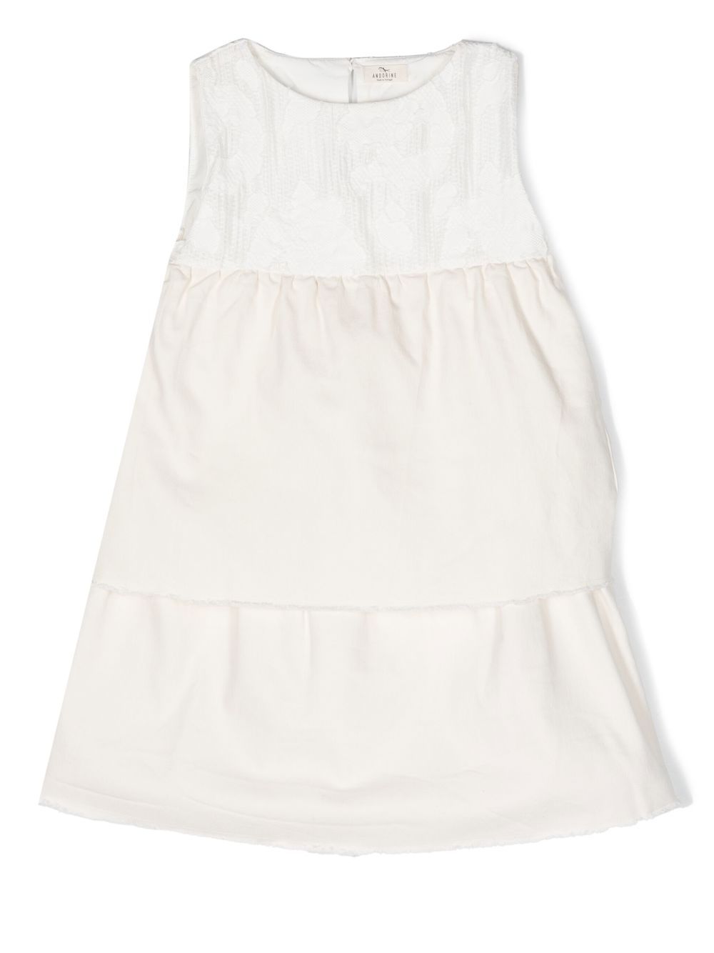 Tiered denim dress - White