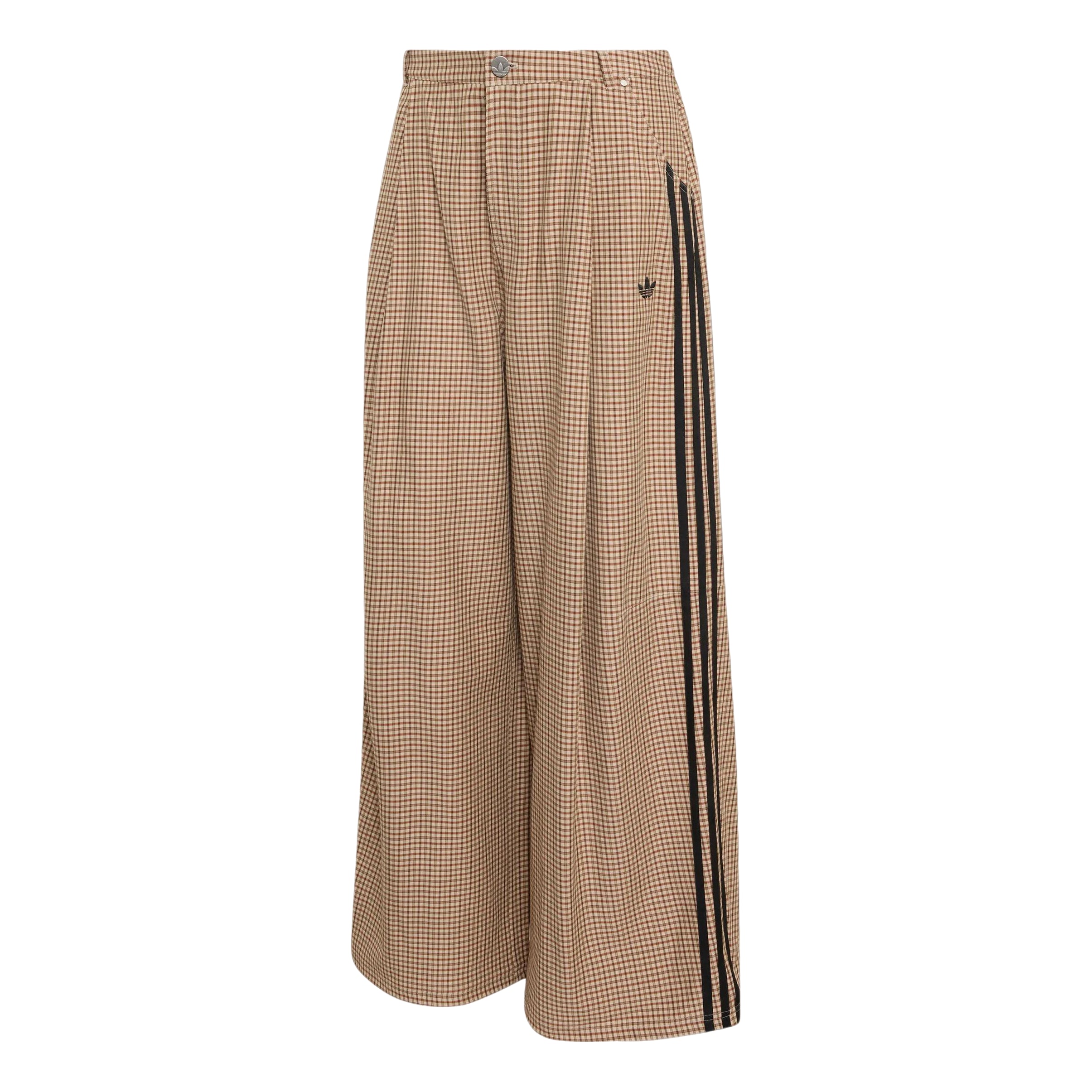 (WMNS) Checks Loose Pants Asia SIzing 'Crystal Linen Aurora Coffee Orbit Green'