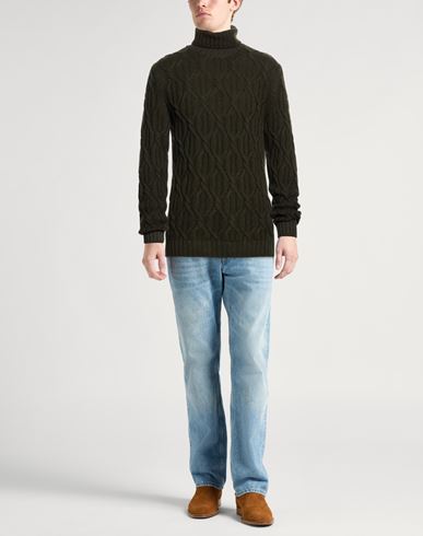 Man Turtleneck Military green Size 40 Virgin Wool, Cashmere