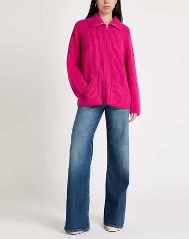 Woman Cardigan Fuchsia Size L Cashmere