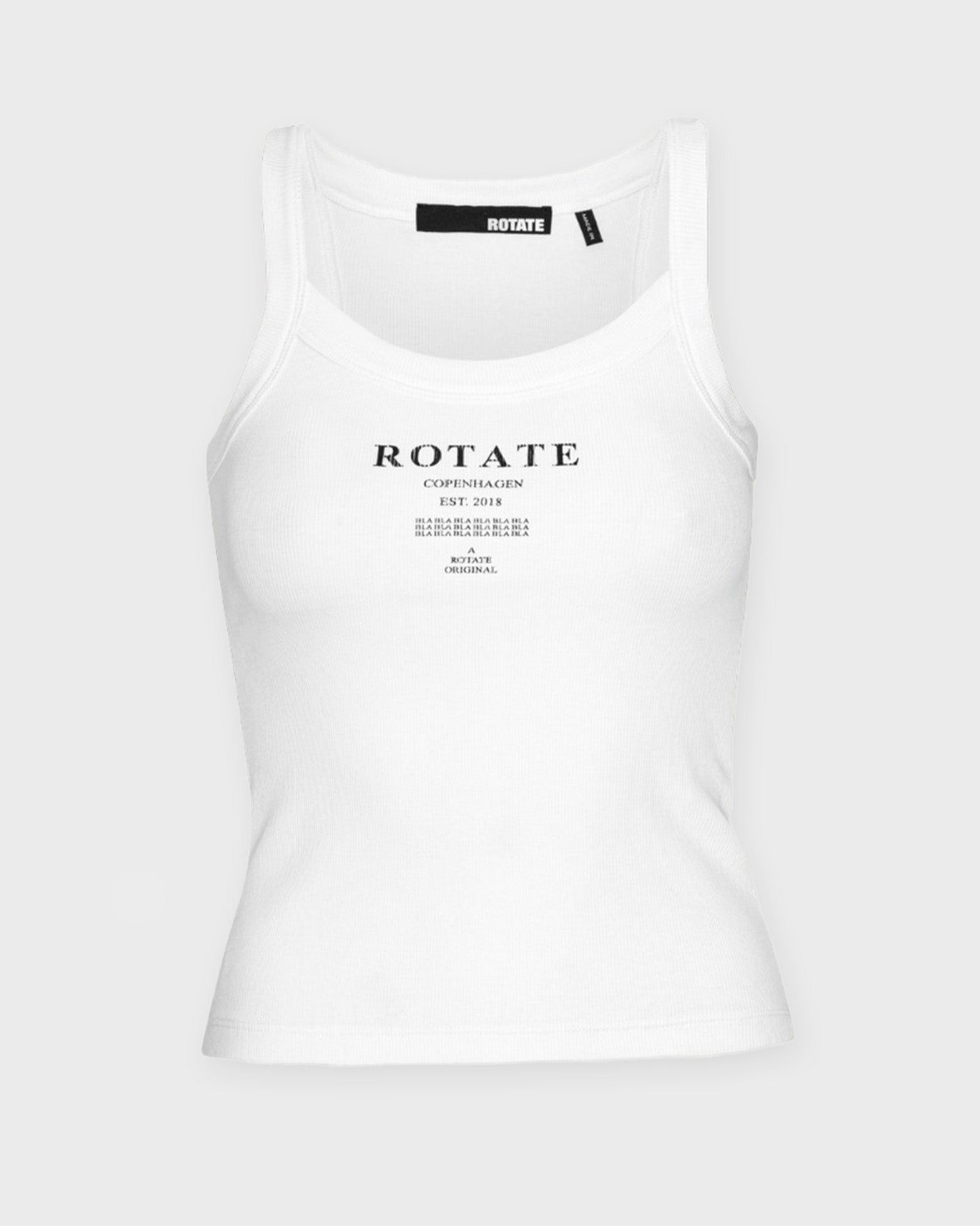 Rotate Top Ribbed Tank White