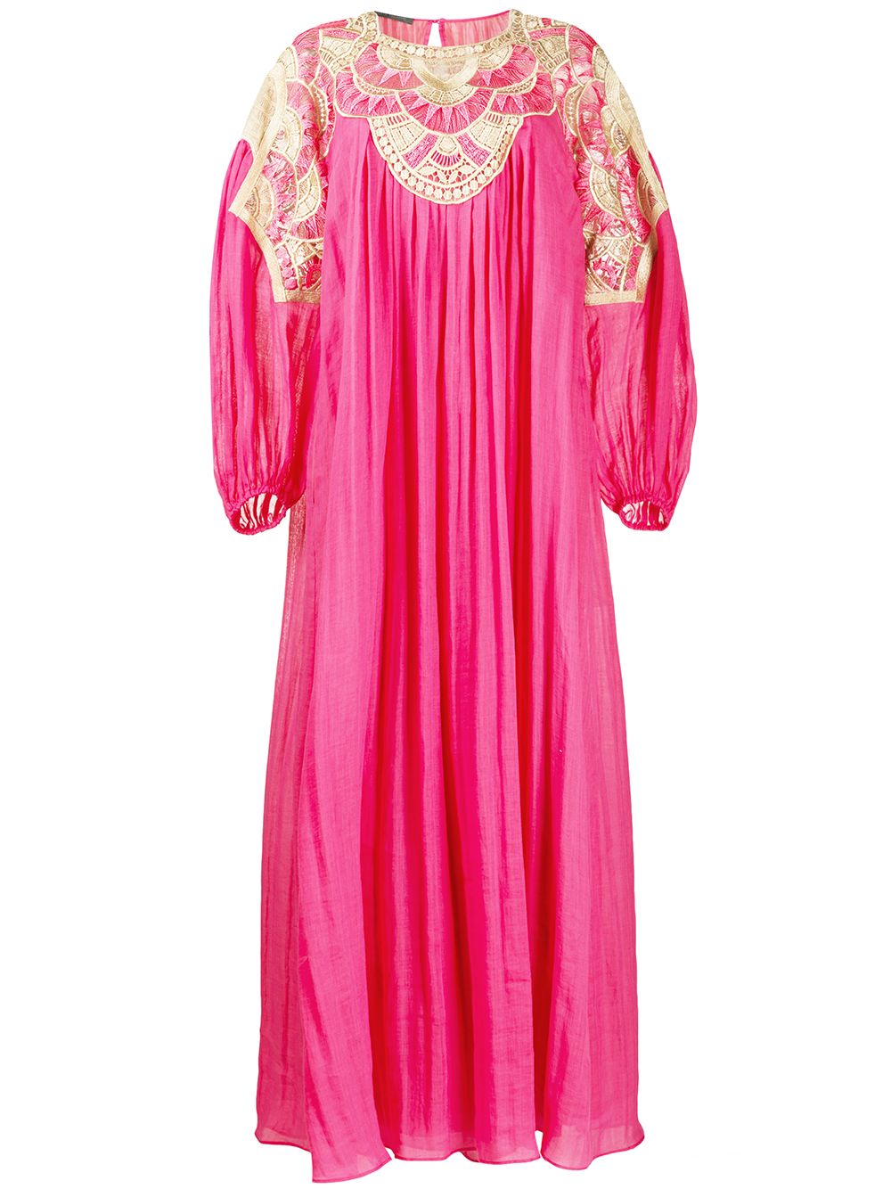 Alberta Ferretti embroidered panel crinkled effect dress - Pink