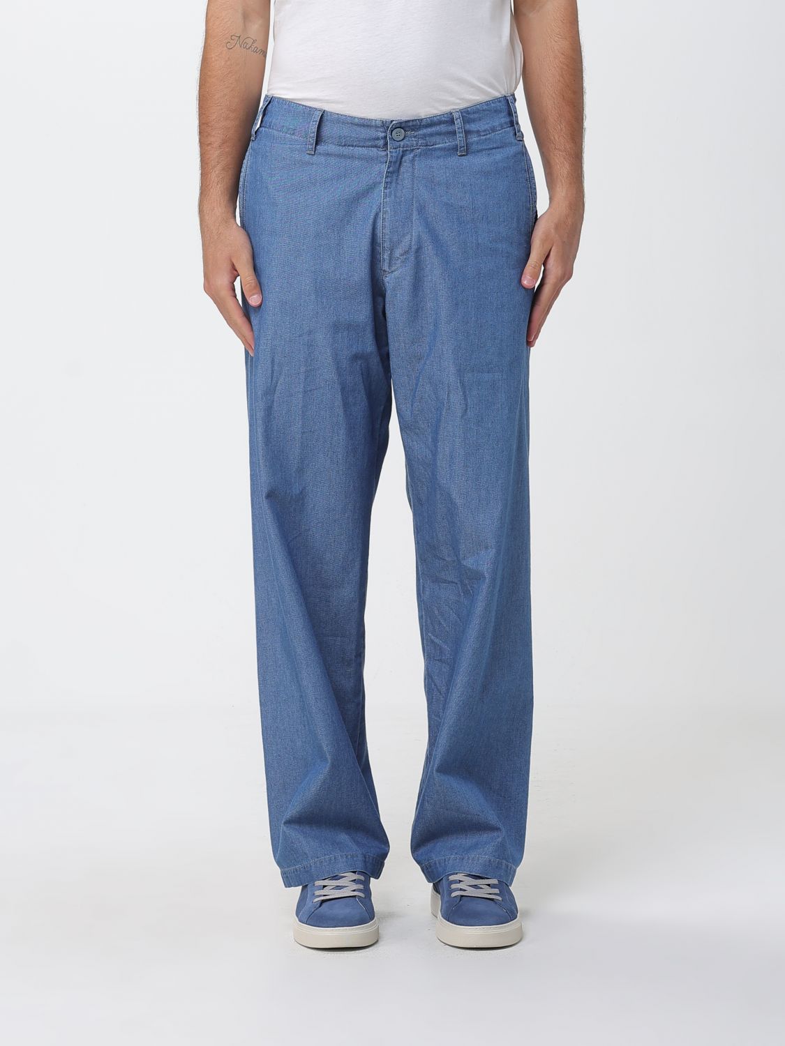 Pants Men color Stone Washed