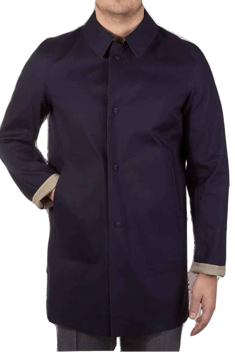 Reversible Cotton Coat — Navy