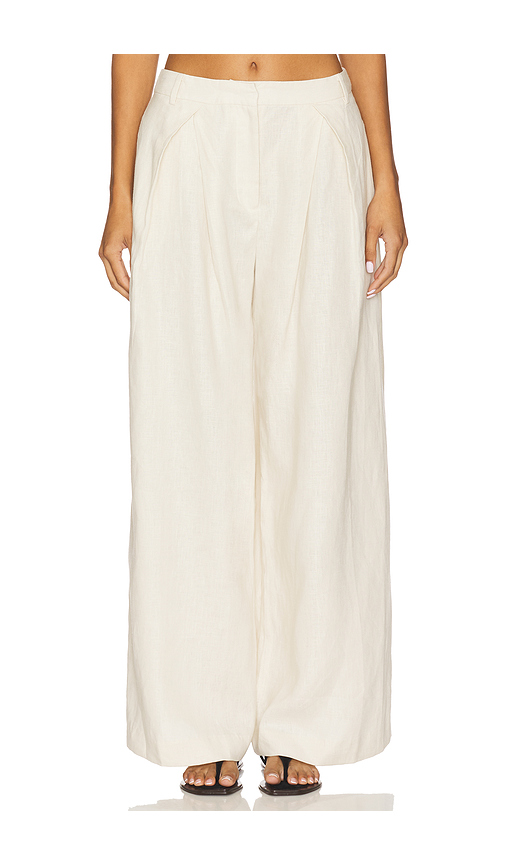 FAITHFULL THE BRAND Sofia Trouser in Ecru. XL also in L, M