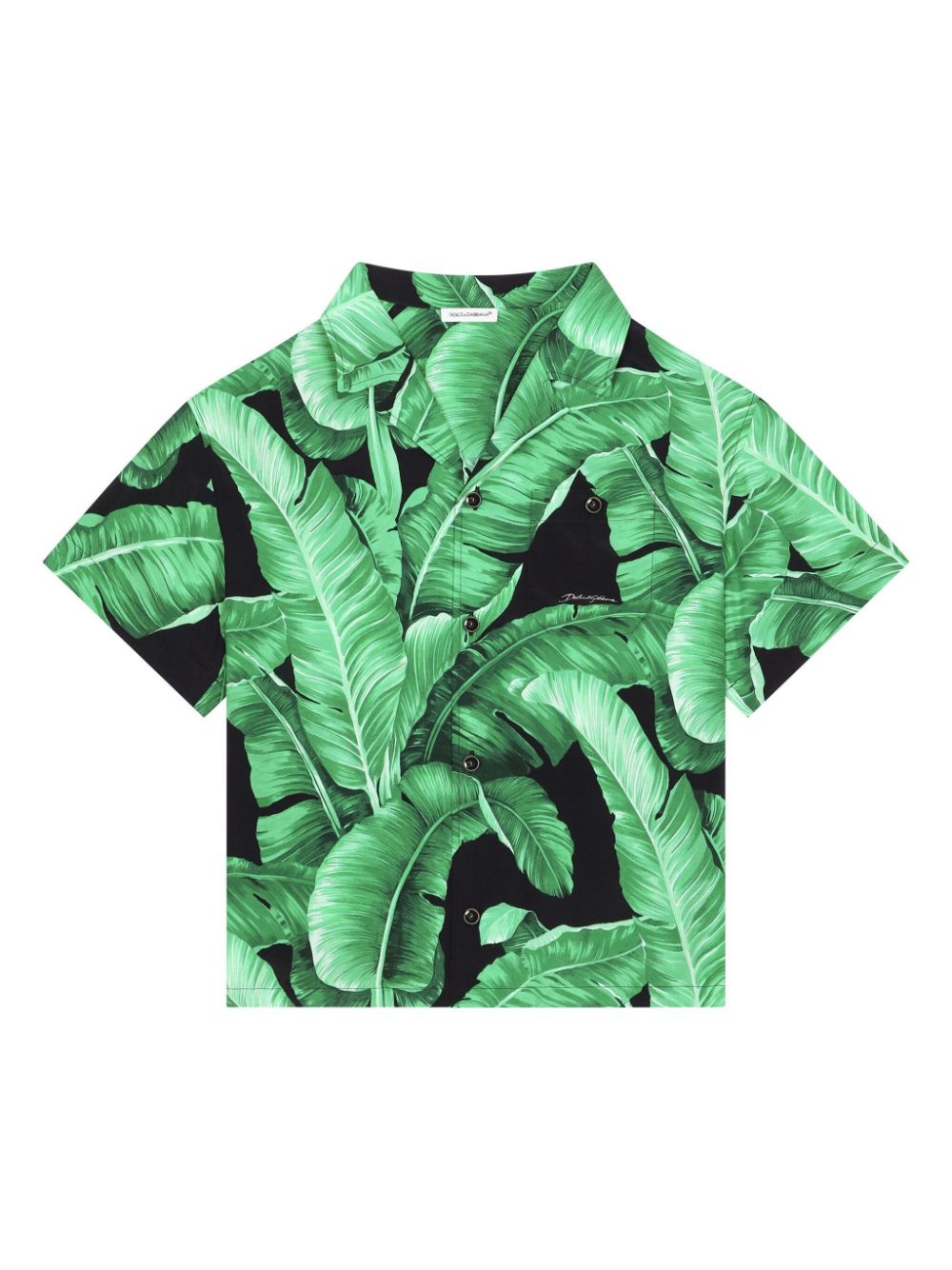Leaf-print shirt - Black