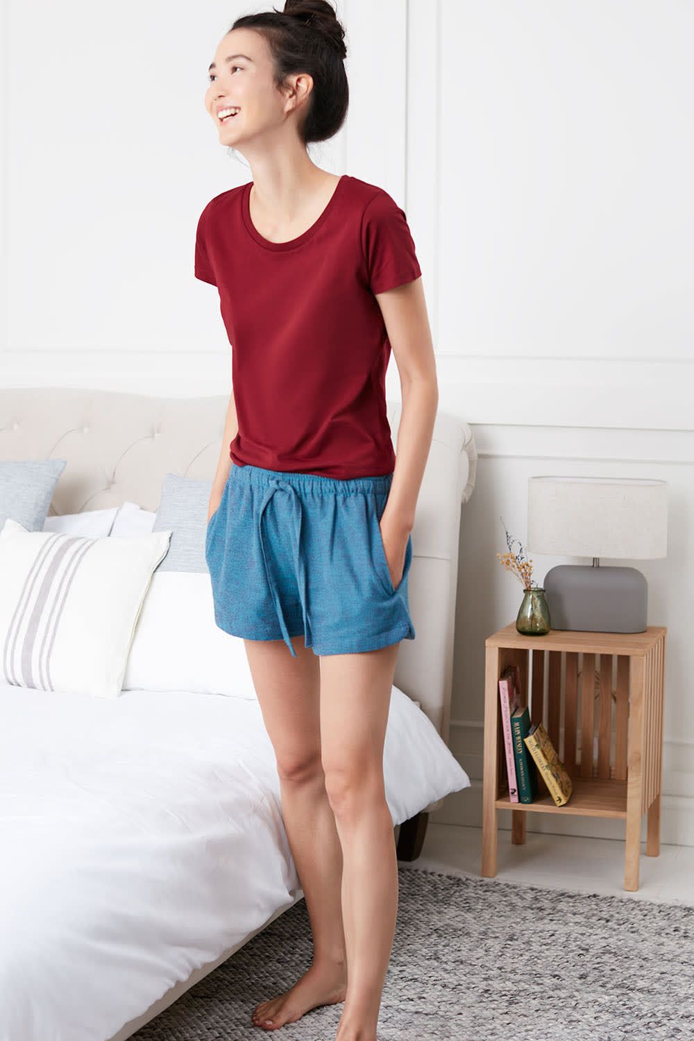 British Boxers "stornoway" Herringbone Brushed Cotton Sleep Shorts In Tea