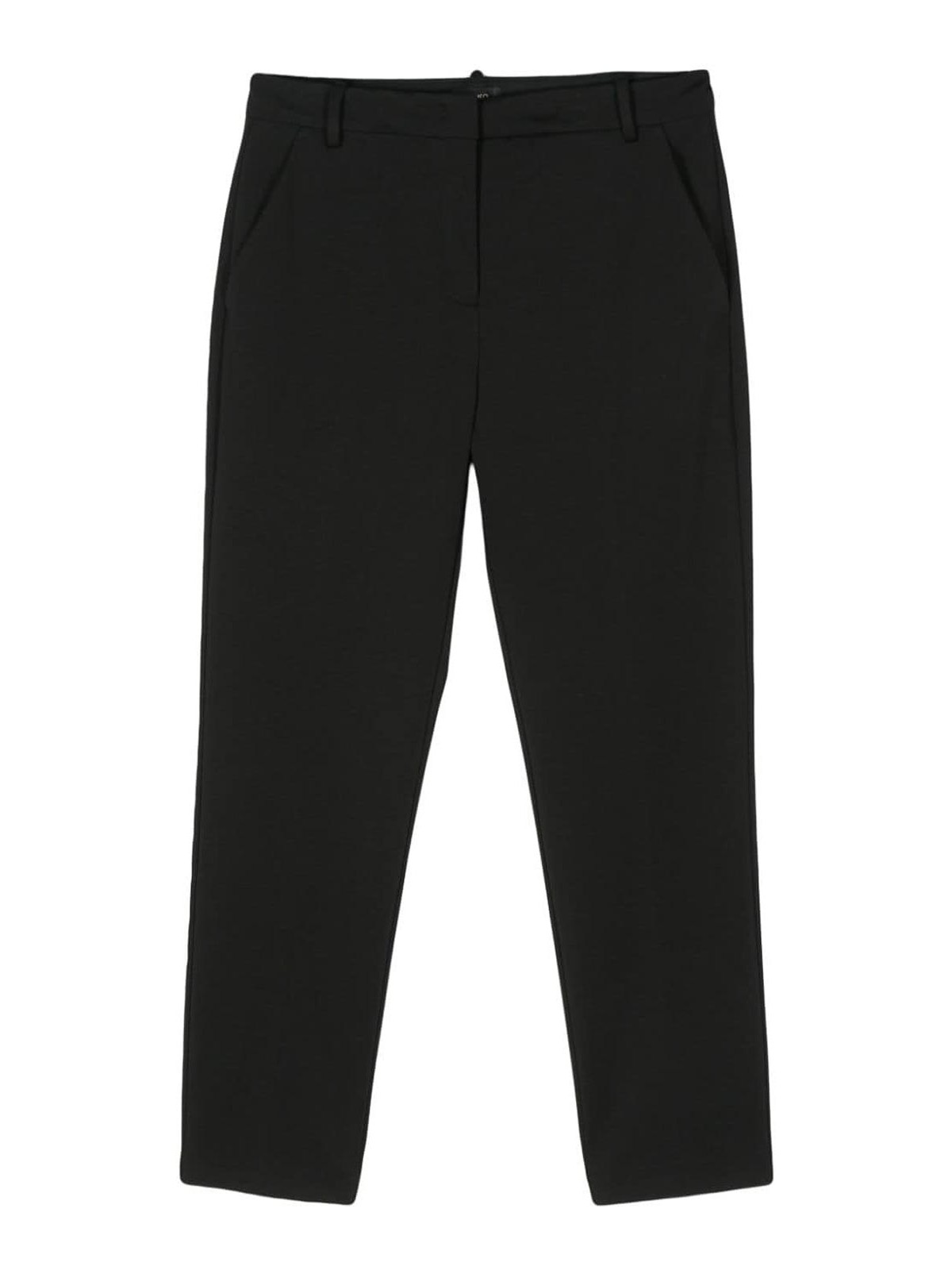 Concealed-fastening tapered trousers - Black