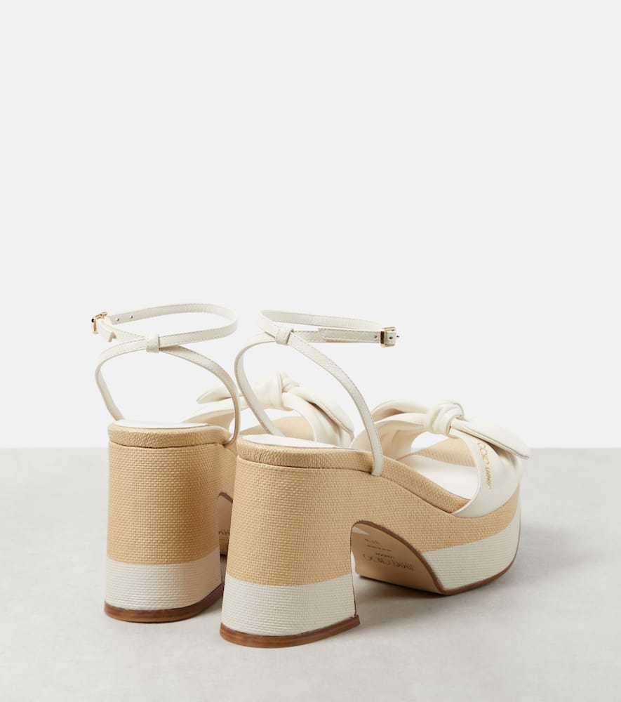 Jimmy Choo Ricia leather and raffia platform sandals