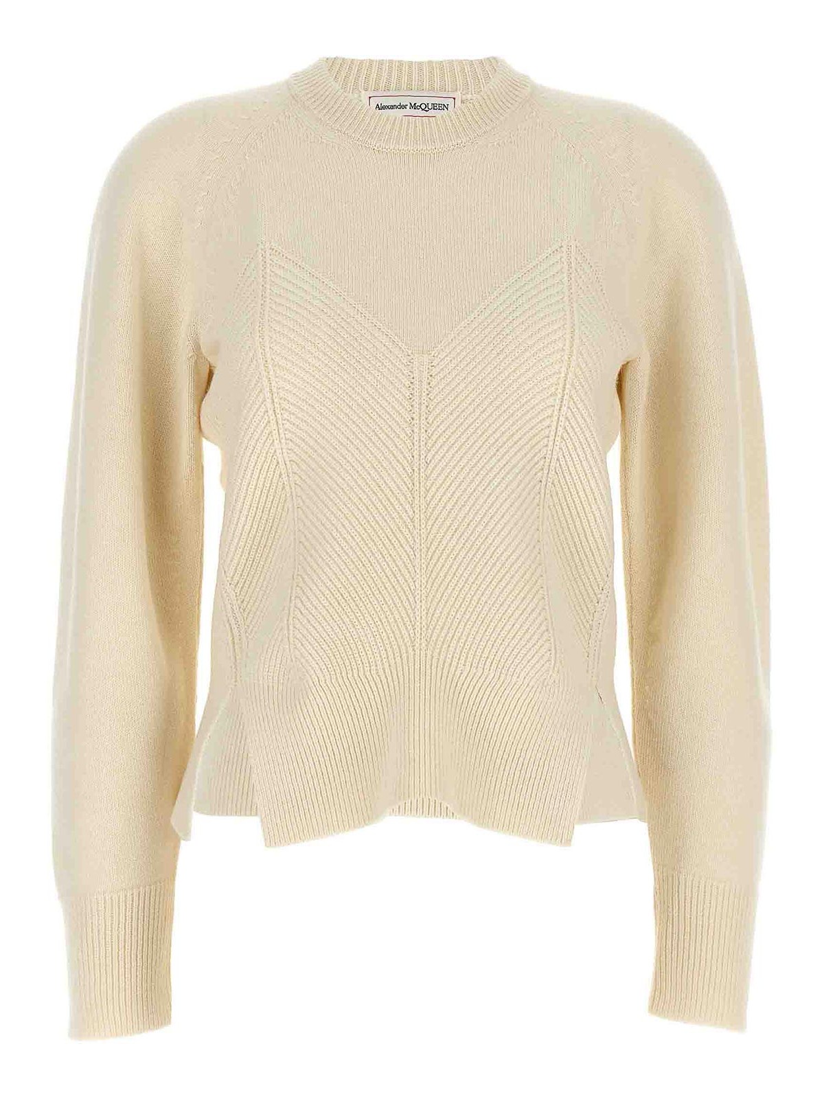 Cream White Wool-Cashmere blouse