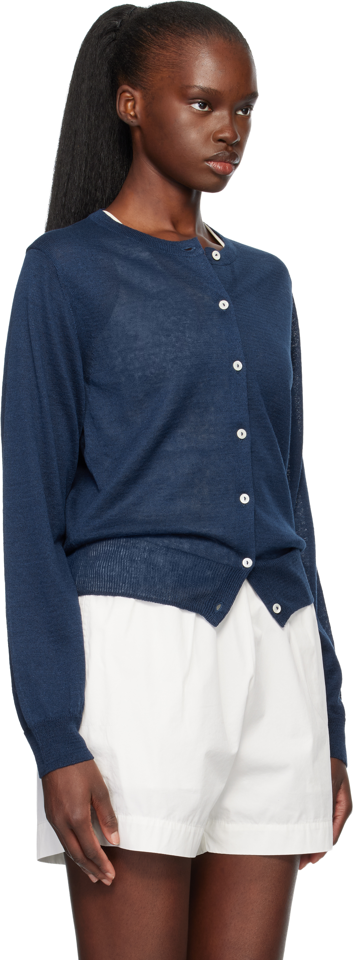 Navy Rola Linen Cardigan