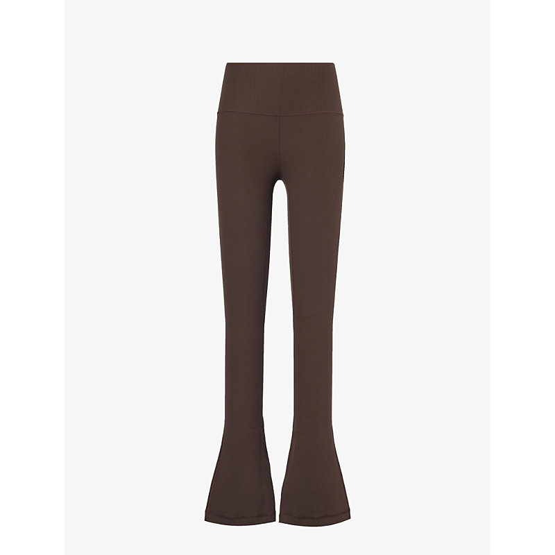 Womens Espresso Align Flared-leg High-rise Stretch-woven Leggings
