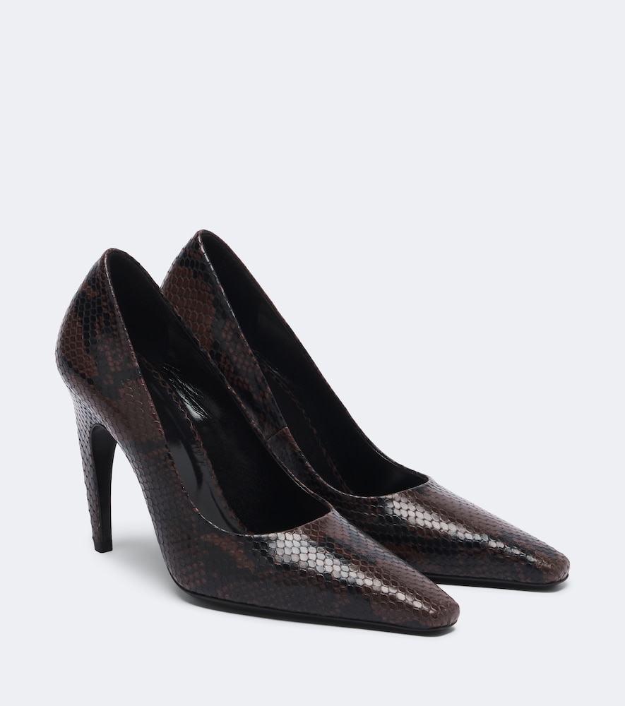 Fame snake-effect leather pumps