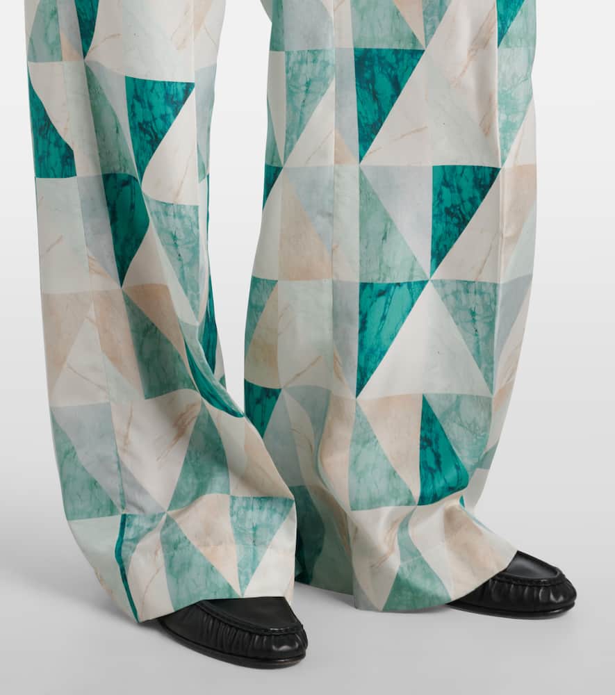 Thoresby printed silk wide-leg pants