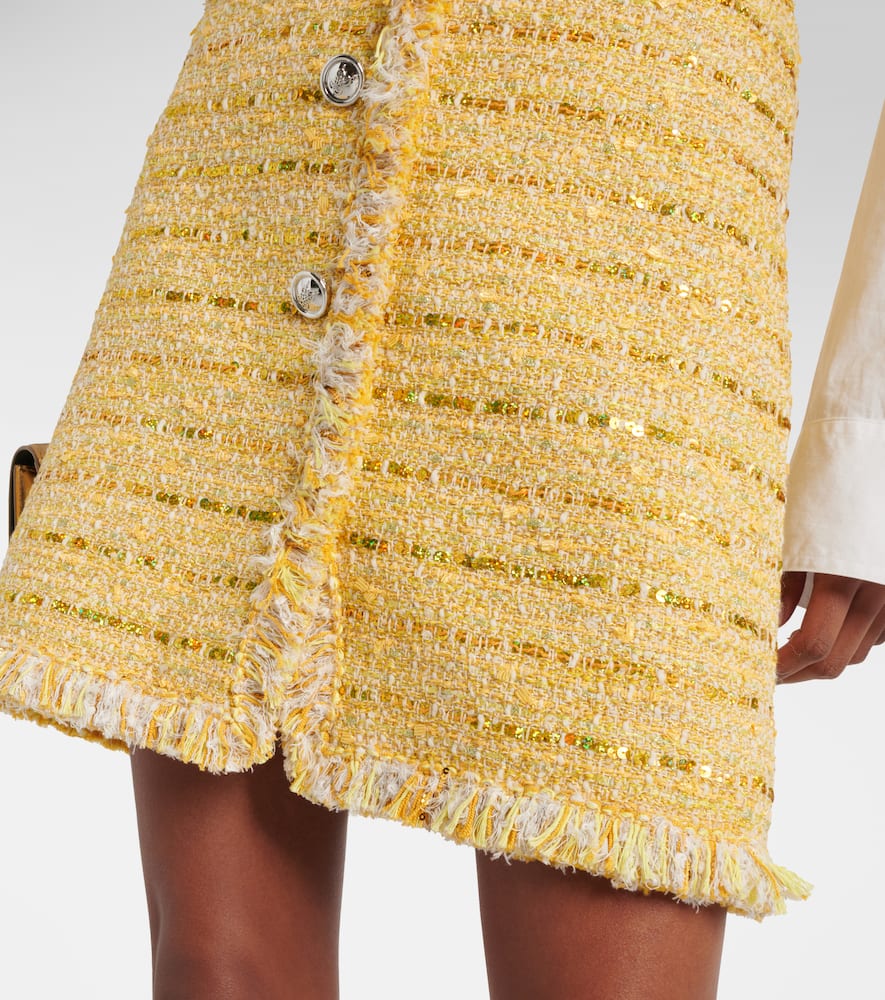 Giambattista Valli Fringed bouclé miniskirt