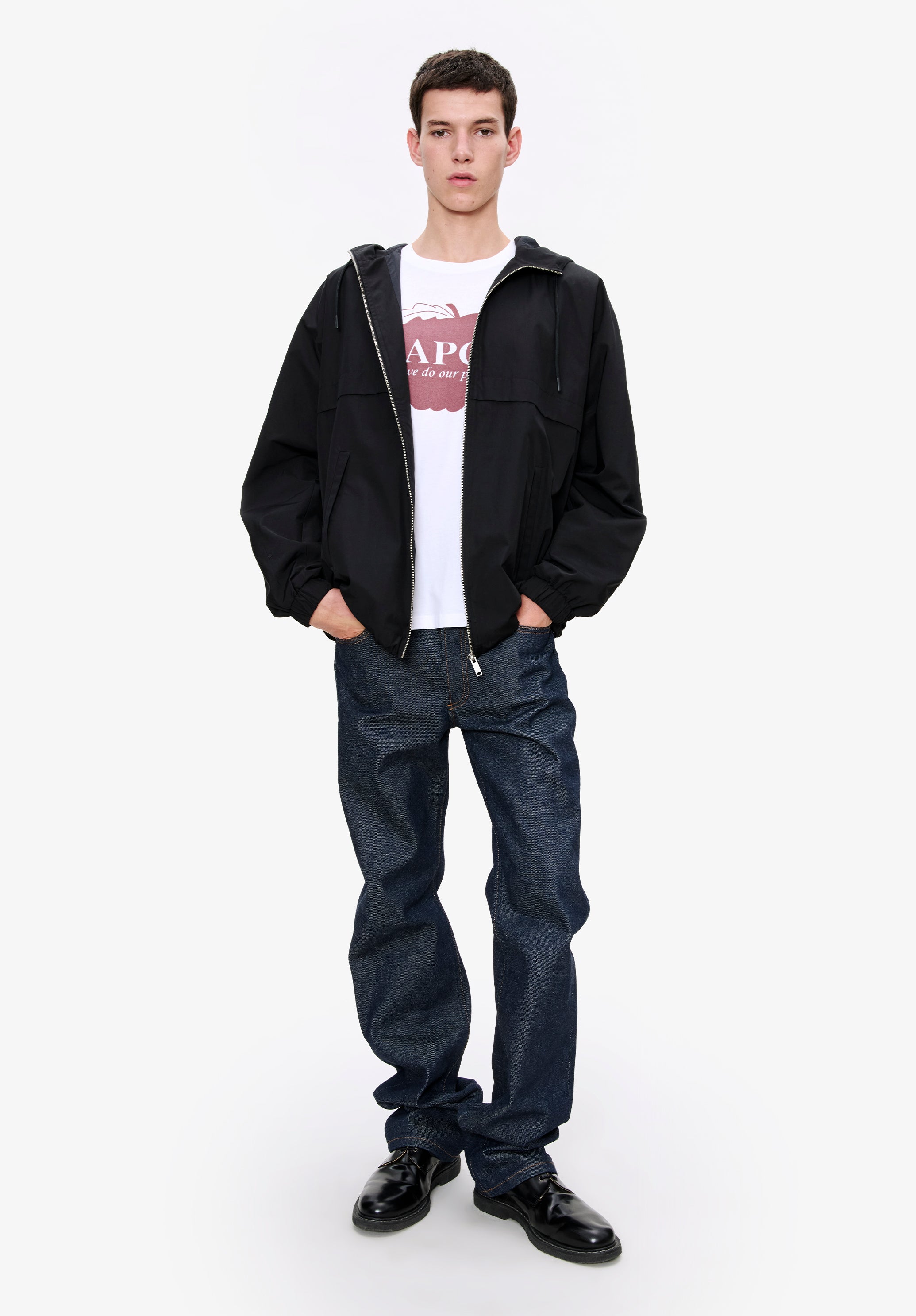 A. P.C. Men's Iggy windbreaker Size: Extra Small in Black