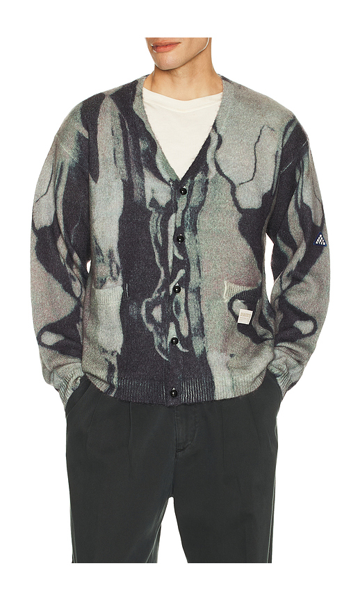 Deva States Marble Mohair Knit Cardigan in Dark Grey & Multi. M also in L, S, XL/1X