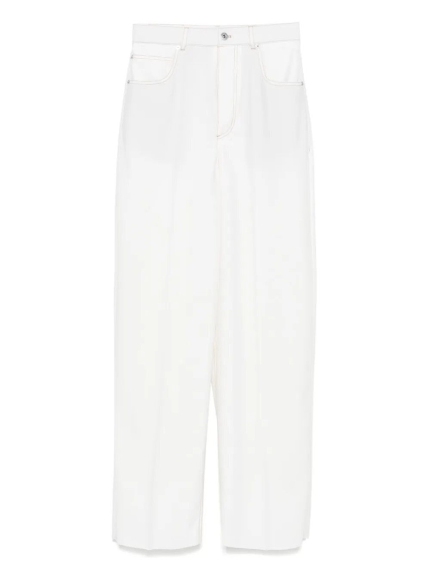 White Straight-Leg Pants