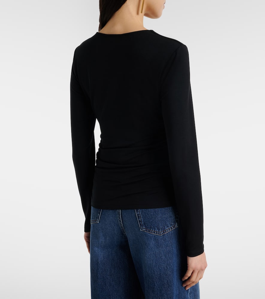 Benedict gathered cotton jersey T-shirt
