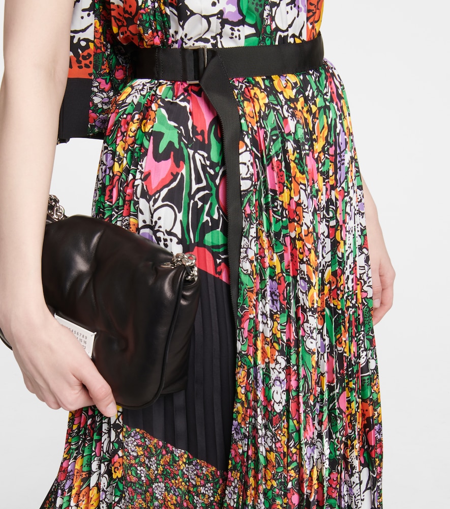 High-rise floral midi skirt