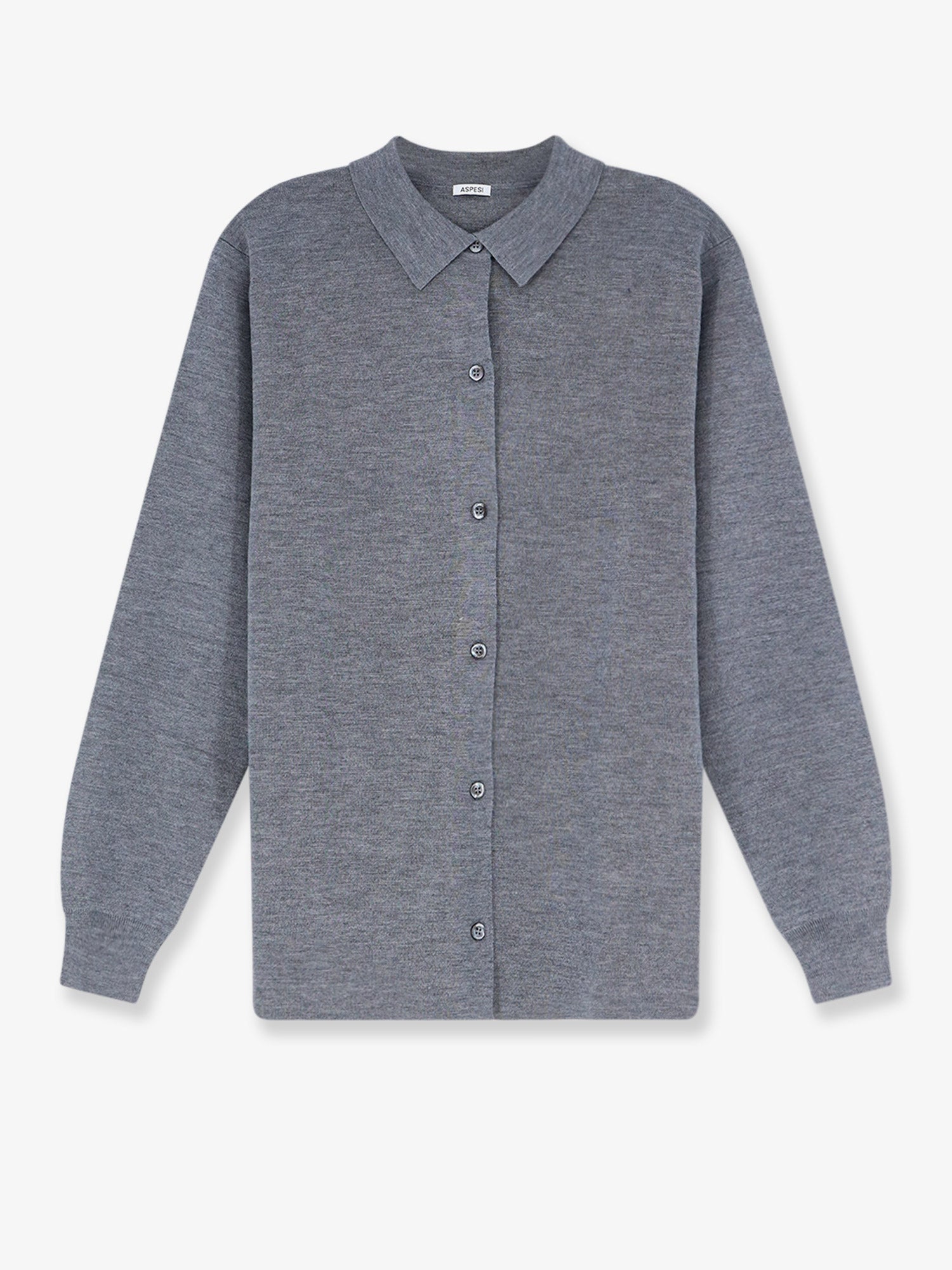 Cotton Knit Cardigan — Gray