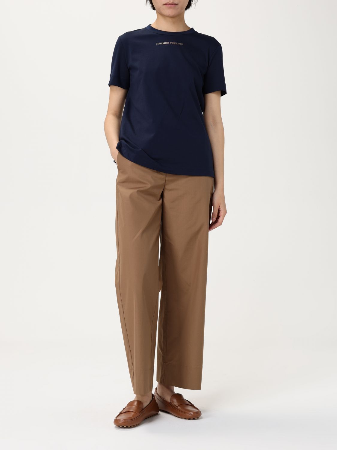 'S Max Mara paperbag-waist trousers - Brown