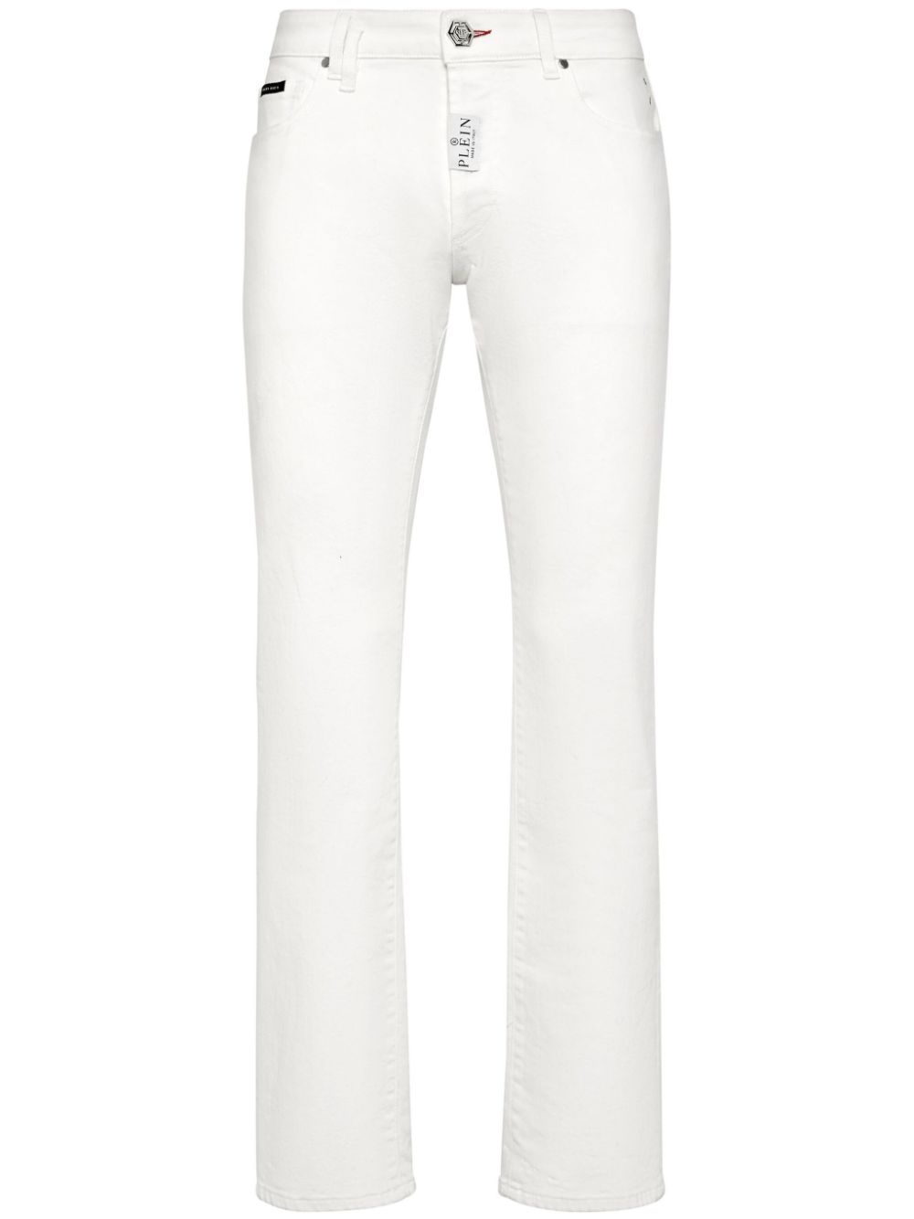 Low-rise straight-leg jeans - White