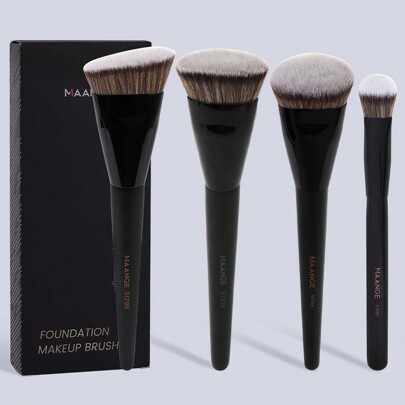 4pcs Professional Face Makeup Brush Set Box With Foundation Brush Blush Brush Loose Powder Brush Contour Brush Highlighter Brush Eyeshadow Brush Conce