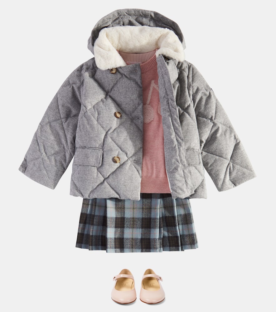 Bonpoint Talissa checked wool skirt