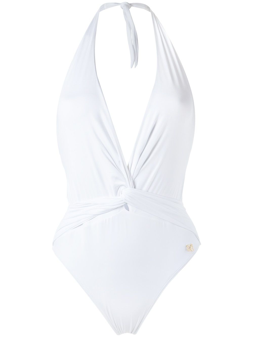 Plunge neck Aline swimsuit - White