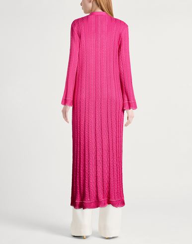 Woman Cardigan Fuchsia Size L Cotton, Viscose